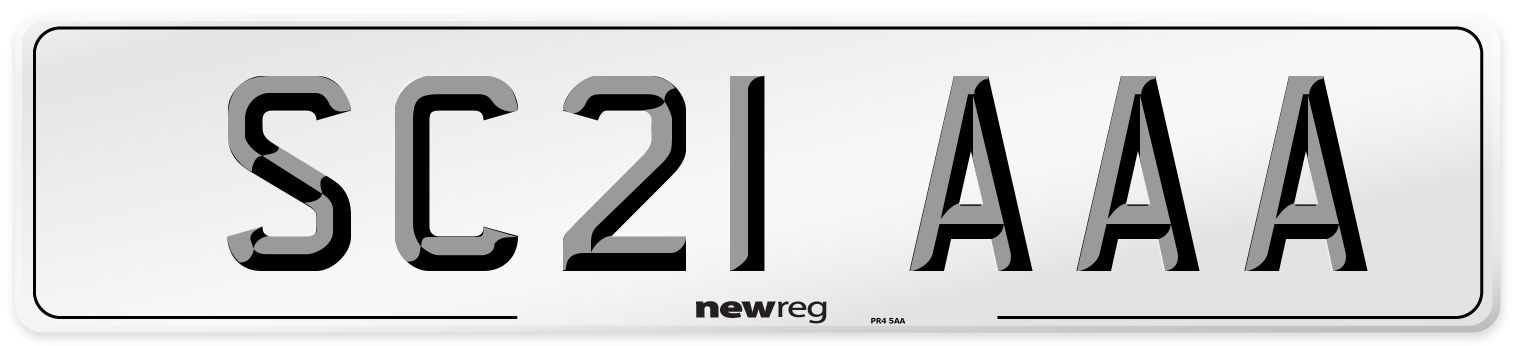 SC21 AAA Number Plate from New Reg